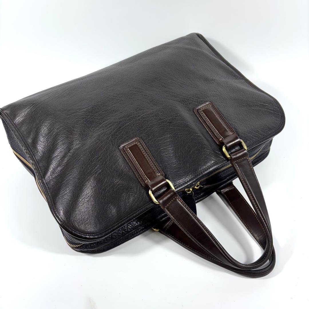 ✨外観美品✨ツチヤカバン ビジネスバッグ A4可 アルマス バッファロー 濃紺