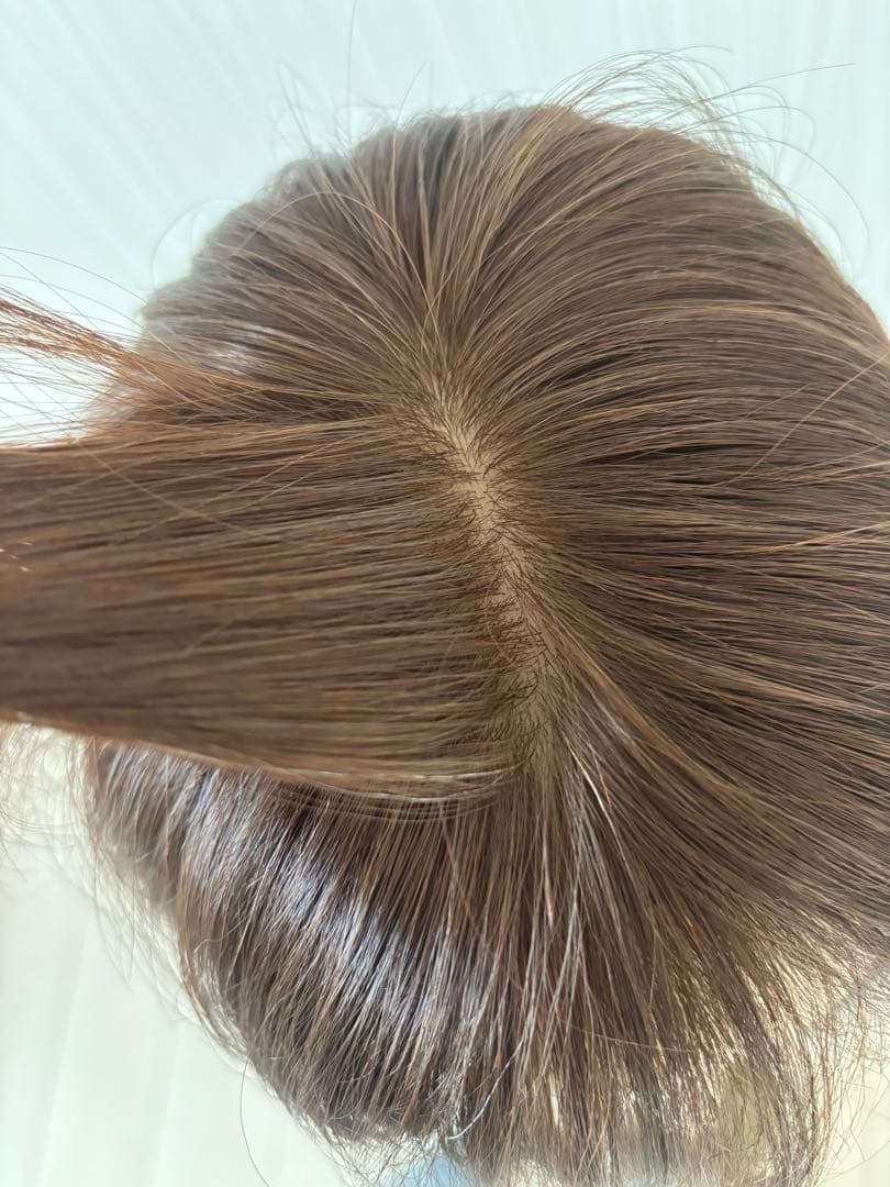 【のぶちゃんＳサイズ】人毛MIXフルウィッグ　ブラウン ショートボブ