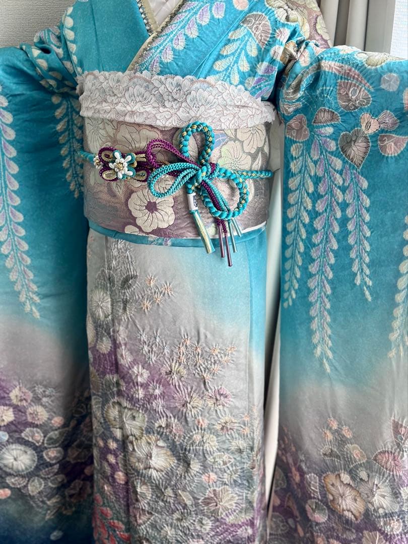 振袖 青色 フルセット