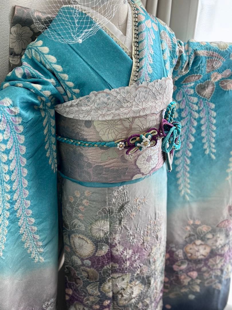 振袖 青色 フルセット