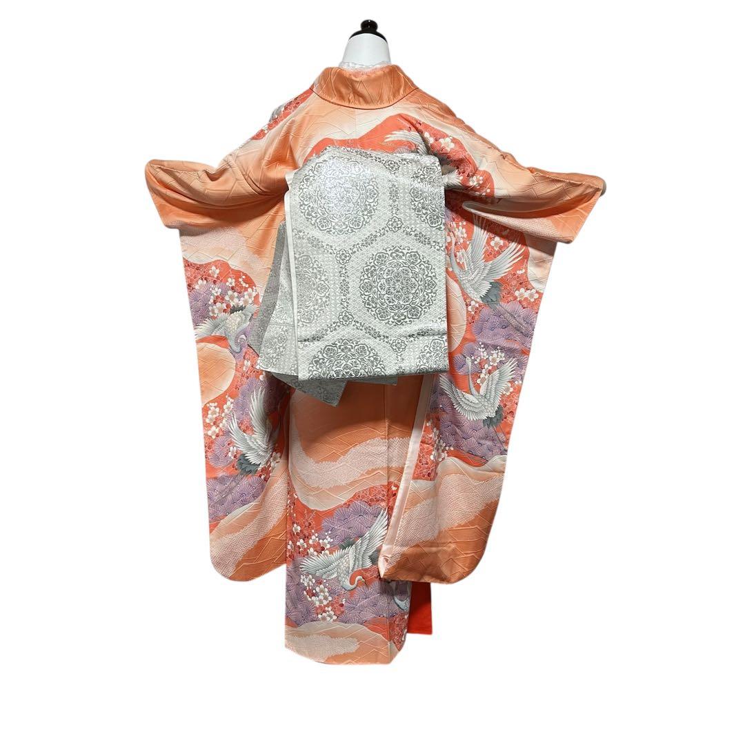 未使用近い　美品　袷　正絹　友禅　振袖　フルセット　6点