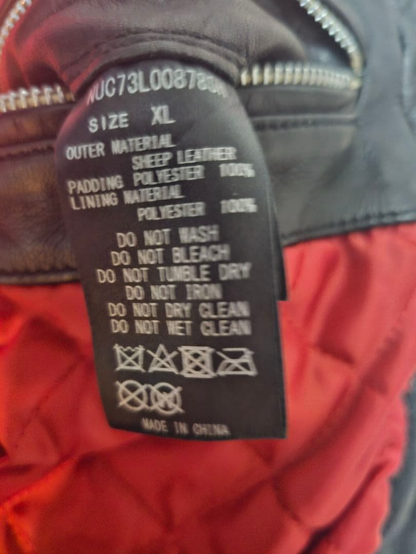 希少 美品 XLサイズ ナノユニバース シープスキン シングルライダース 黒 赤