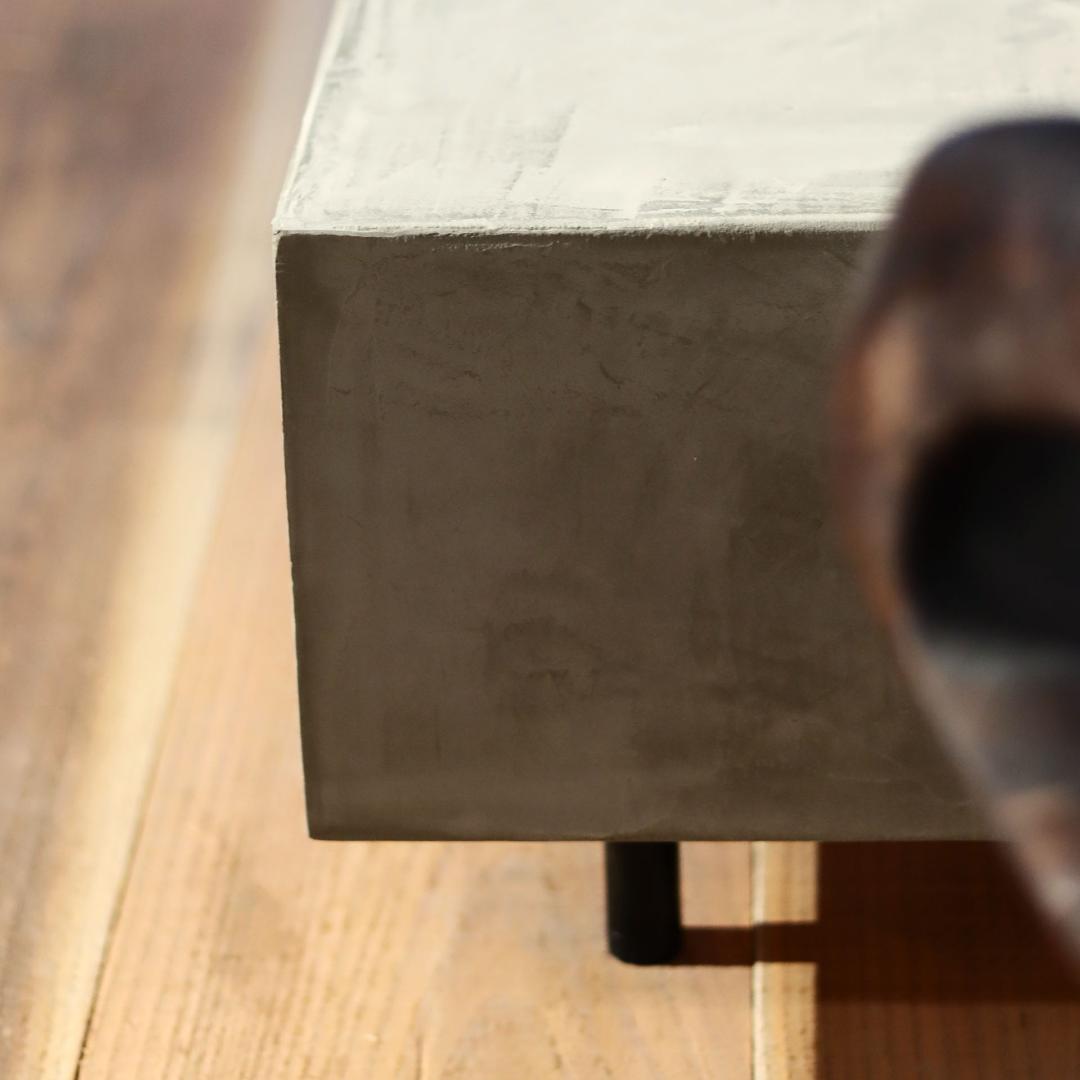 オーダー専用｜120cm｜ミディアムグレー｜テレビボード｜薄塗りモルタル