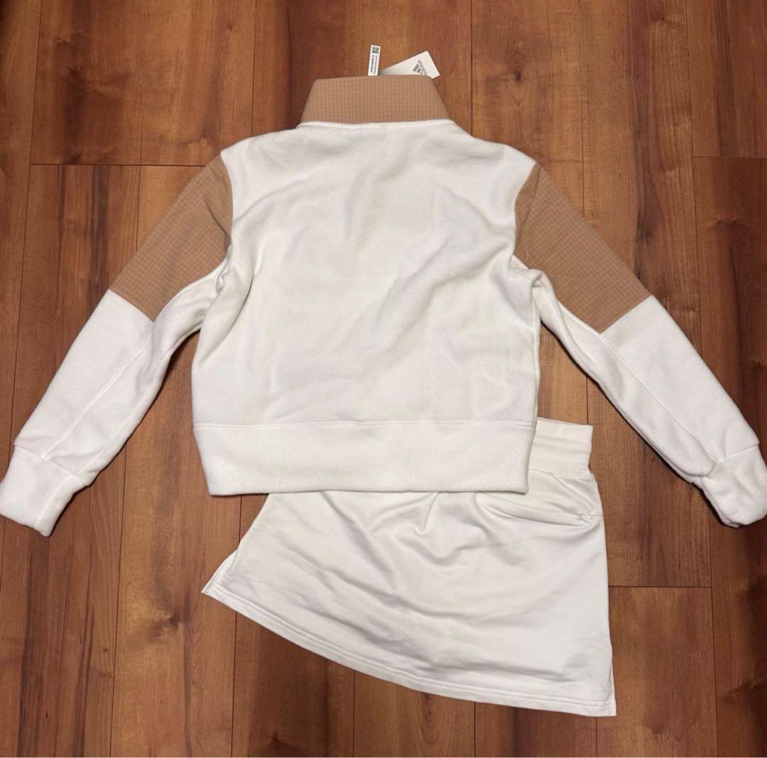 長袖　フリース　裏地付き　もこもこ　ハイウエストスカート　秋冬　セットアップ