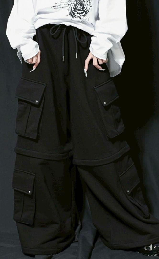 （2026新春福袋） レフレム 2wayワイドスウェットカーゴパンツ