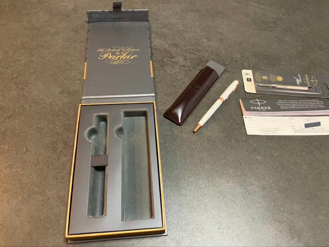 PARKER ソネットプレミアム　ボールペンセット パールPGT