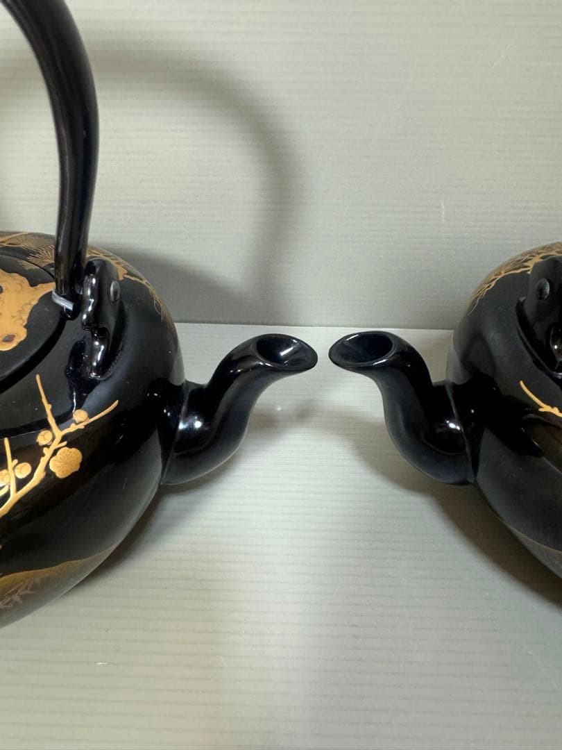 2230 輪島塗　松鶴　金蒔絵　銚子　2客