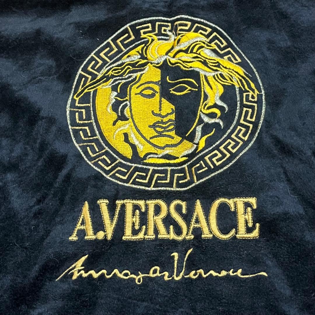 美品！A.VERSACE ベロアジャケット　　ブラック　サイズフリー　オラオラ系
