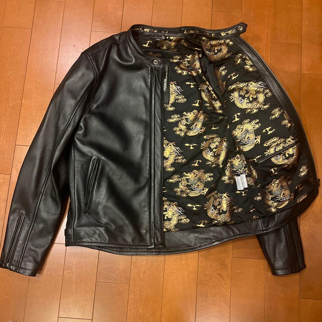 21SJ-14K DEGNER 金襴レザージャケット（雲龍）