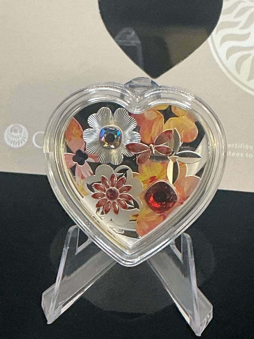 2026クック諸島 花：ブリリアントラブシリーズ ハート形プルーフ銀貨