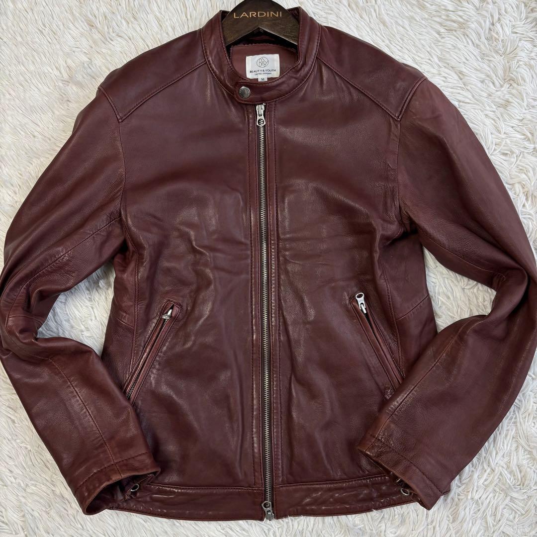 ユナイテッドアローズ ライダースジャケット シングル ラムレザー