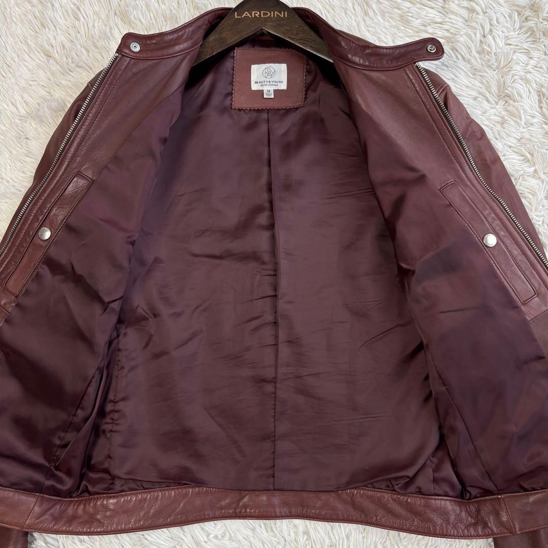 ユナイテッドアローズ ライダースジャケット シングル ラムレザー