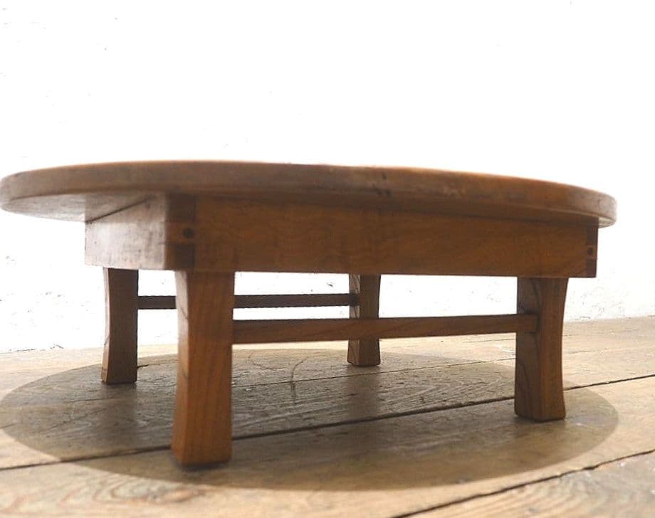 1321 折りたたみ式　レトロな丸ちゃぶ台　座卓　ローテーブル　アンティーク