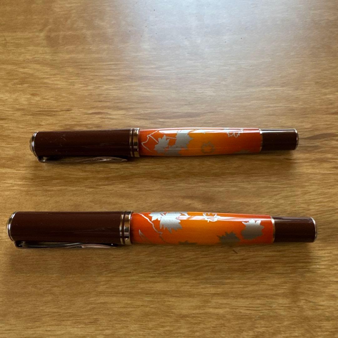 Pelikan特別生産品M640 インディアンサマー 万年筆Ｍニブローラーボール