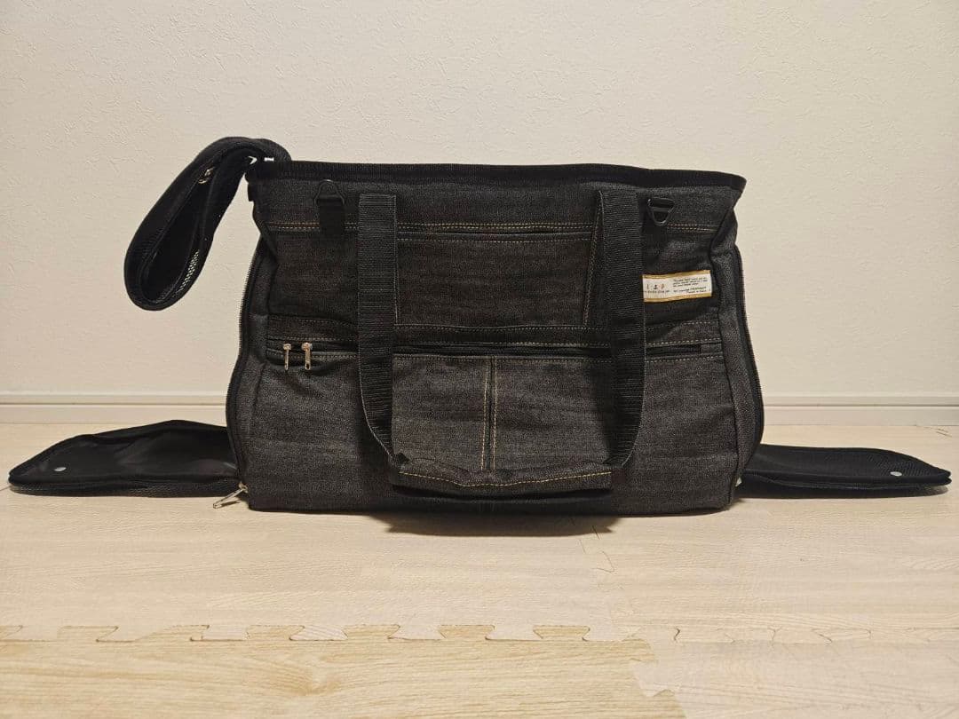 【L・I・P】洗えるキャリーバッグLサイズ デニムブラック