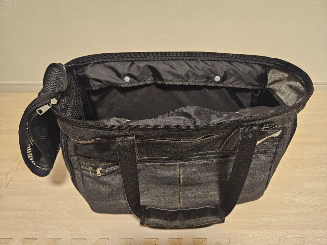 【L・I・P】洗えるキャリーバッグLサイズ デニムブラック