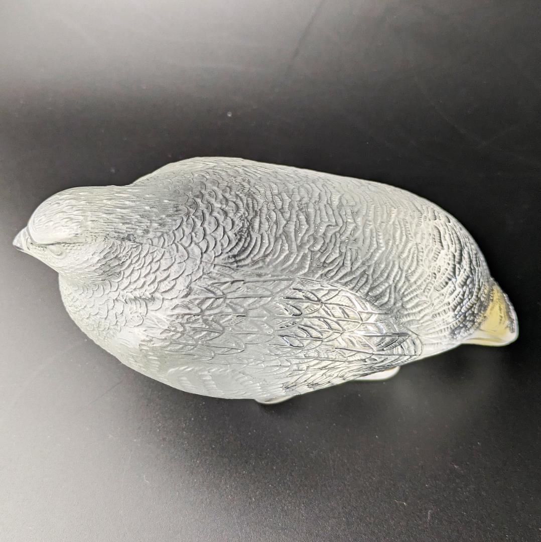 リアルな羽毛★ラリック フィギュリン うずら 鶉 16㎝ 重量1.1㎏ フランス