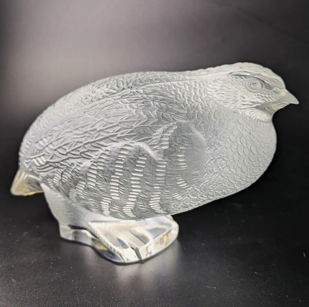 リアルな羽毛★ラリック フィギュリン うずら 鶉 16㎝ 重量1.1㎏ フランス