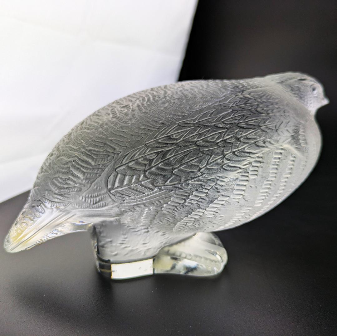 リアルな羽毛★ラリック フィギュリン うずら 鶉 16㎝ 重量1.1㎏ フランス