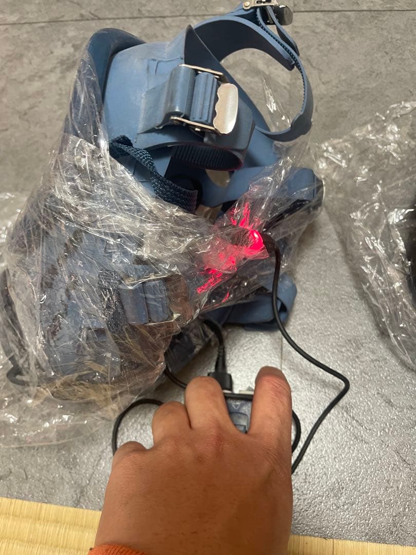 未使用 充電可能 ガスマスク 青