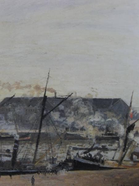 カミーユ・ピサロ、ルーアンの波止場、希少画集画、新品額装付