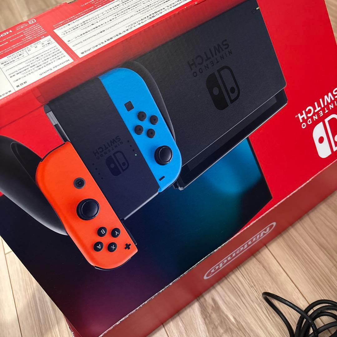動作確認済 Nintendo Switch 本体 赤/青ジョイコン リングコン付