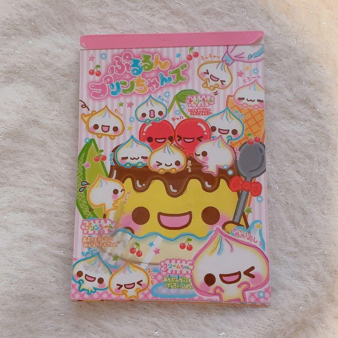 平成　レトロ　メモ帳　ぷるるんプリンちゃんズ