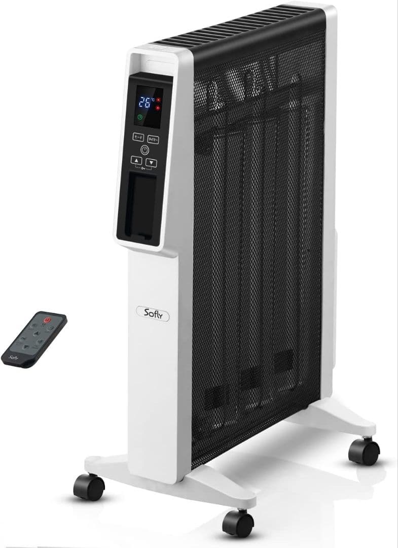 SOFLY 遠赤外線ヒーター オイルフリーヒーター 3段階切替 タイマー