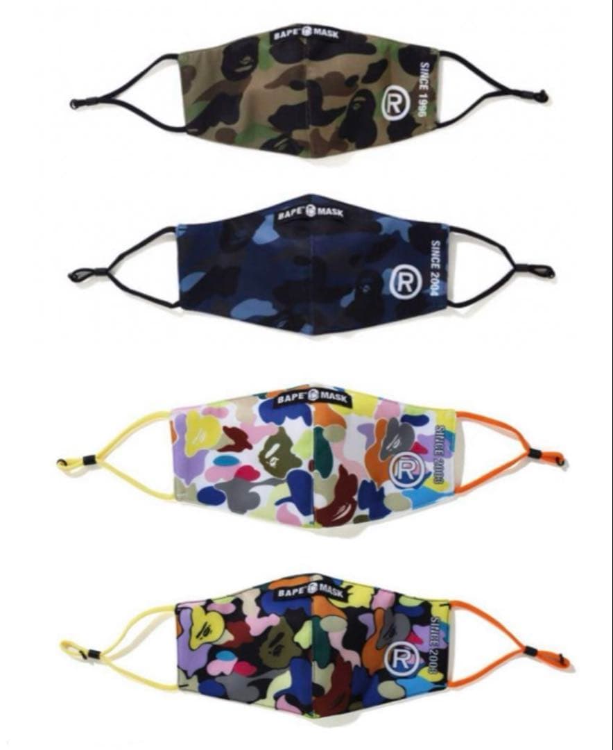BAPE 1ST / ABC / MULTI CAMO MASK (4個セット)