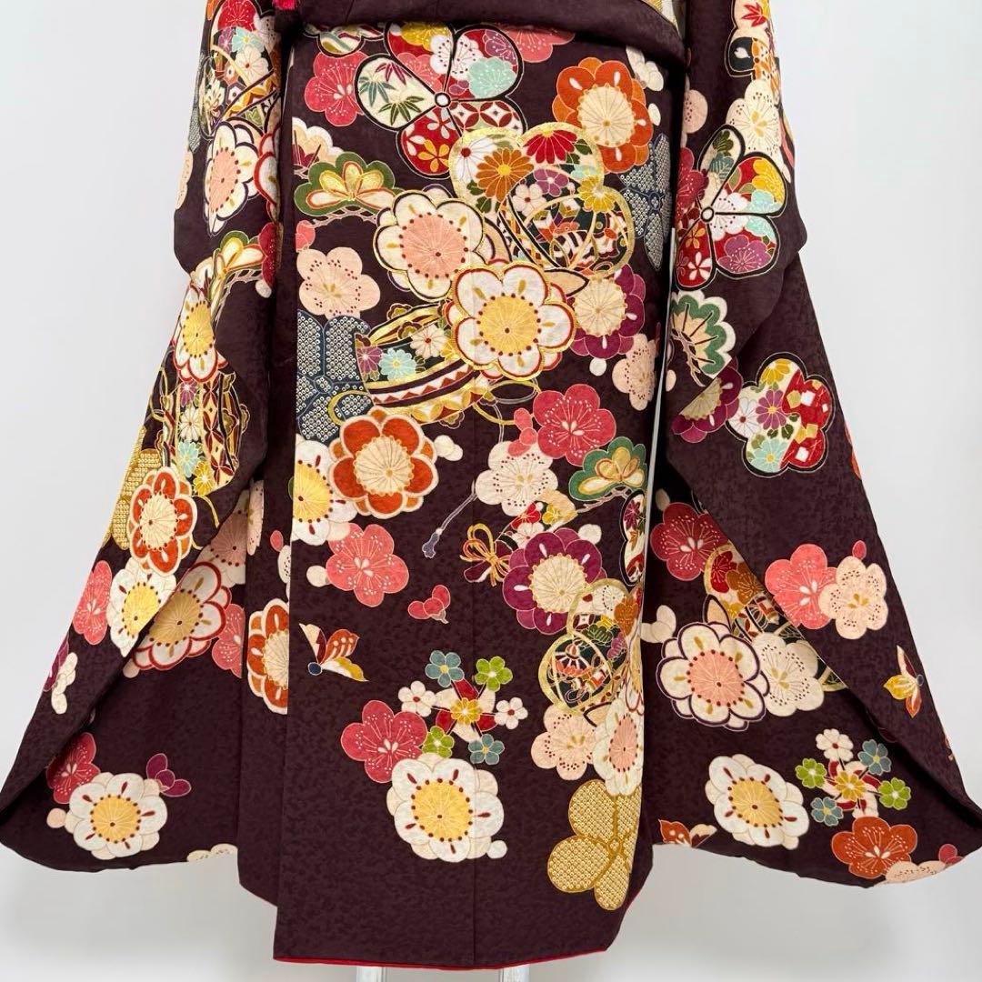 振袖7点フルセット　京都きもの友禅　金駒刺繍 金彩　松　梅紋様　成人式　お正月