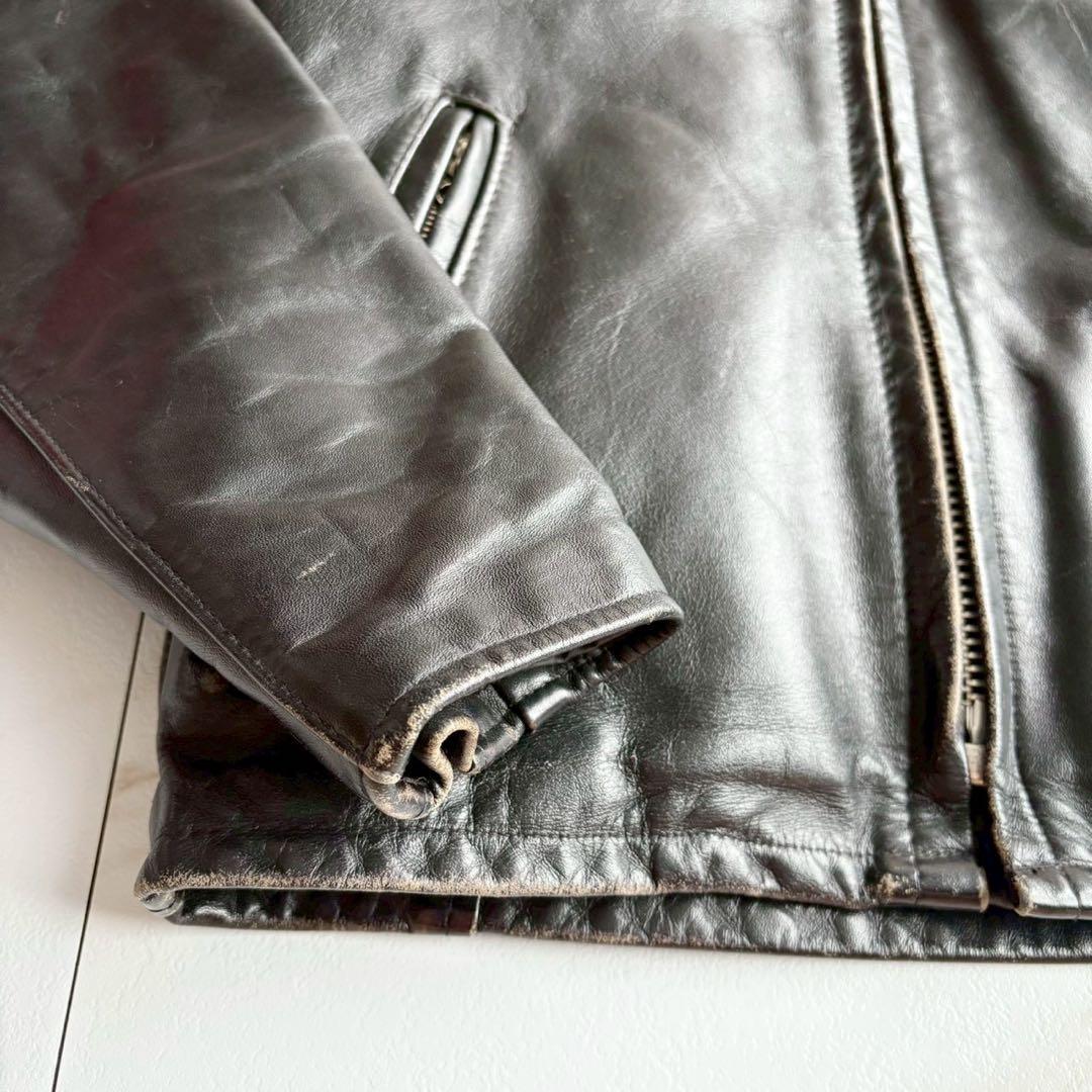 美品◆人気641 Schott ライダース レザー ジャケット ボアライナー付