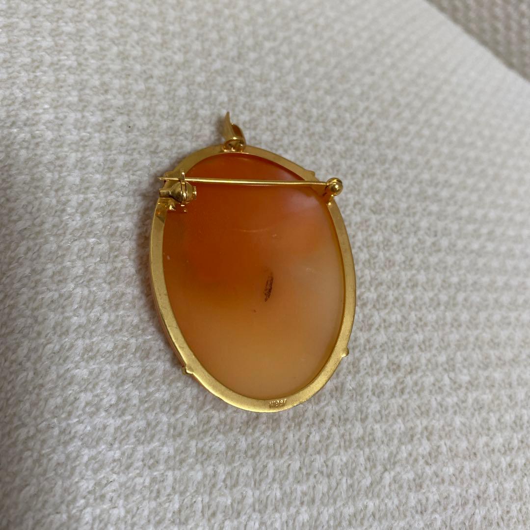 カメオブローチ　k18GF ペンダント