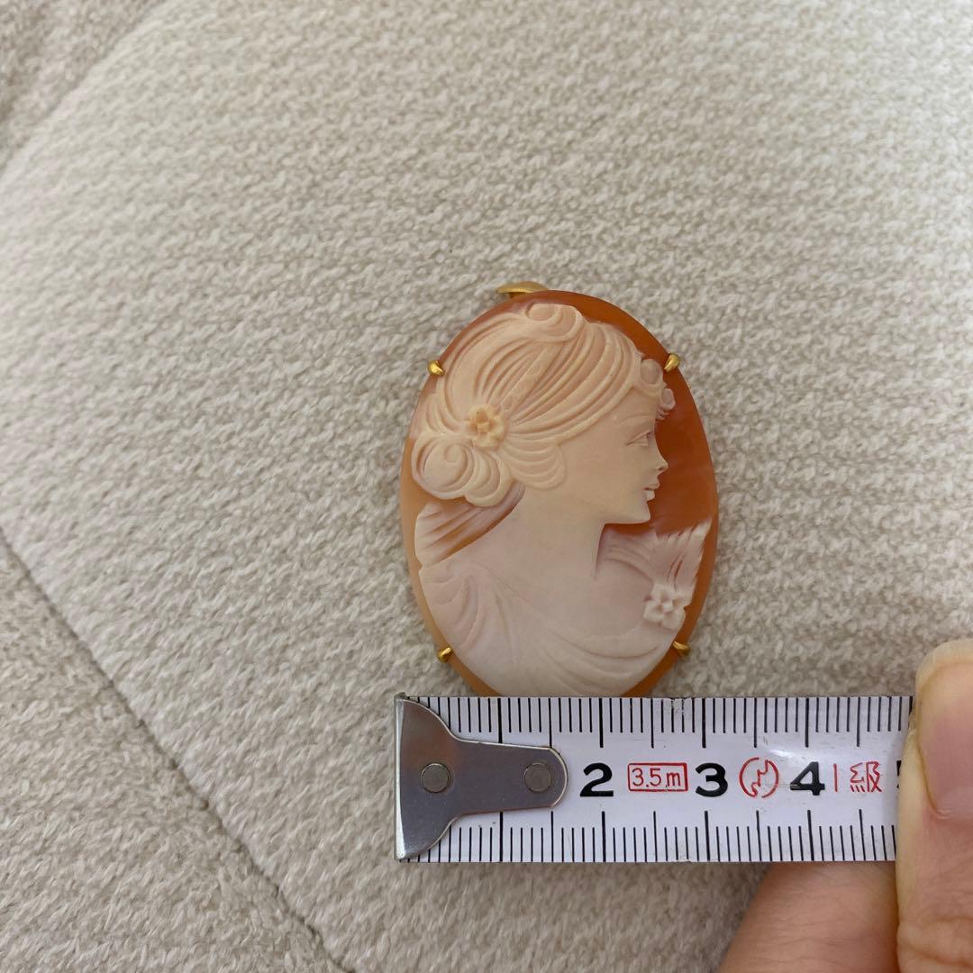 カメオブローチ　k18GF ペンダント
