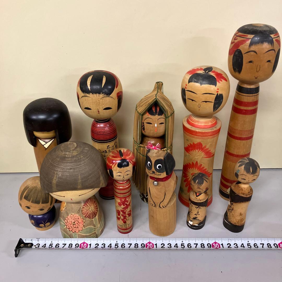 D-3 伝統こけし 創作こけし 民芸品 昭和レトロ 木製 こけし 小芥子