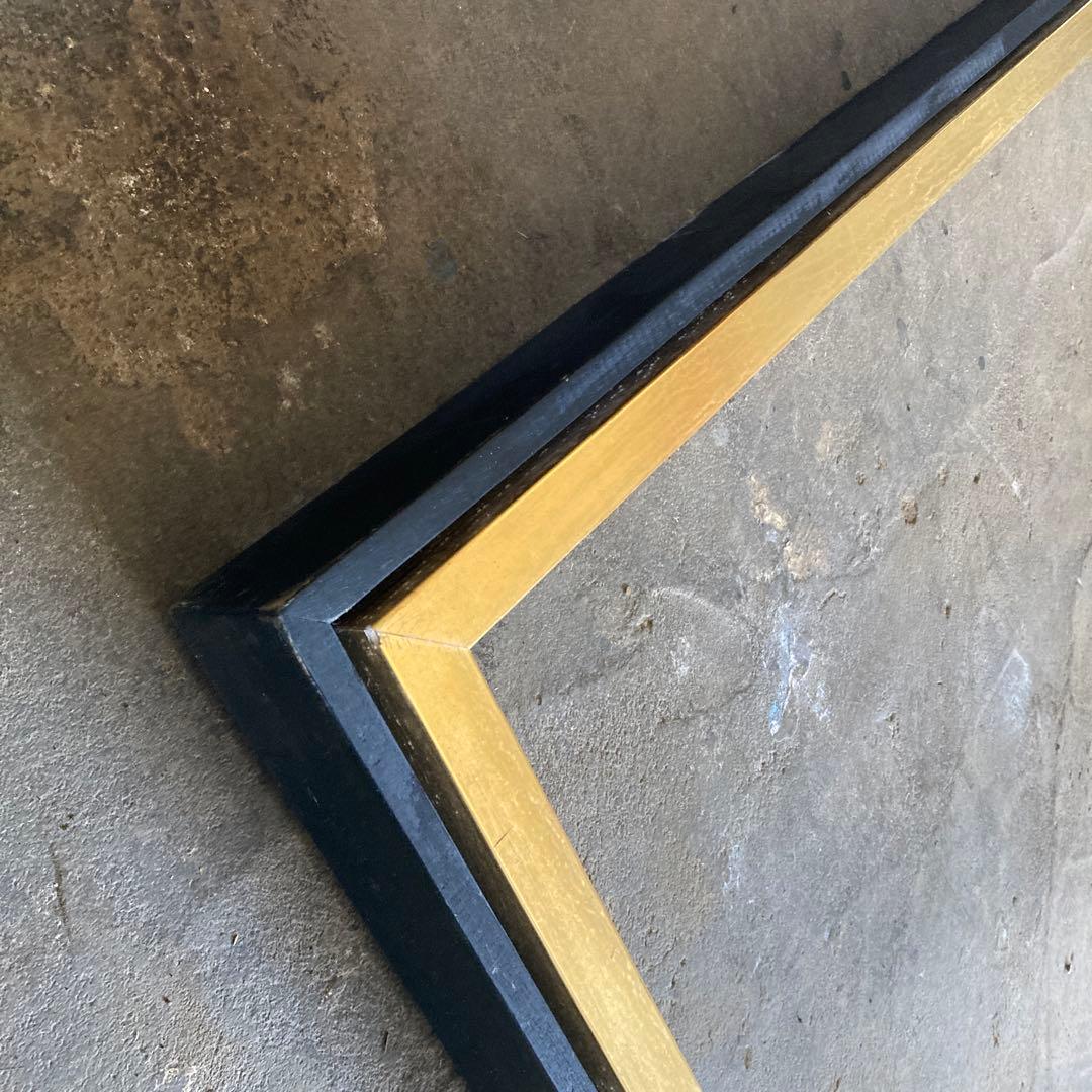 引き取り歓迎 特大 F60号 油彩額縁 黒金 アートフレーム