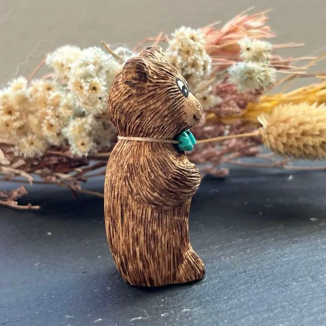 新品　ズニ族　Zuni インディアンジュエリー　フェティッシュ　クマ　置物