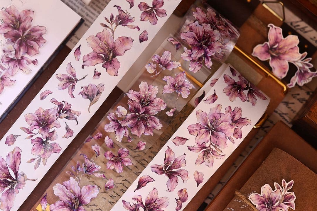 小白家文創《紫荆花》海外マスキングテープ　マステ 【2510】