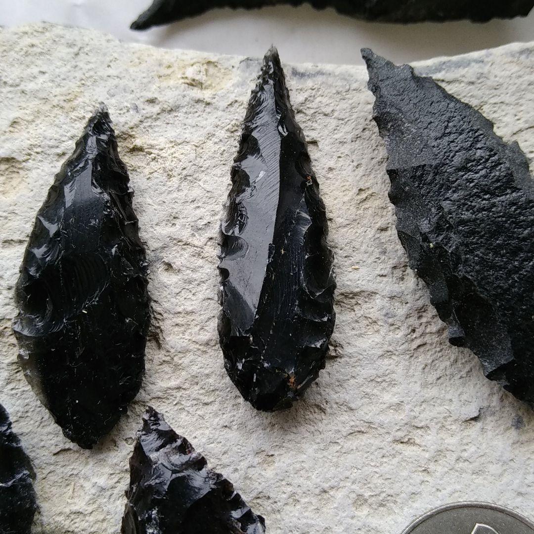 縄文時代石器　模写　　黒曜石　サヌカイト　　　210　パワーストーン