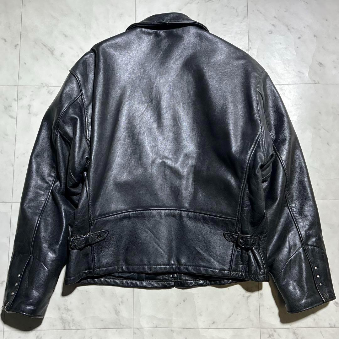 希少XL schott レザージャケット 692 黒 キルティング ライダース