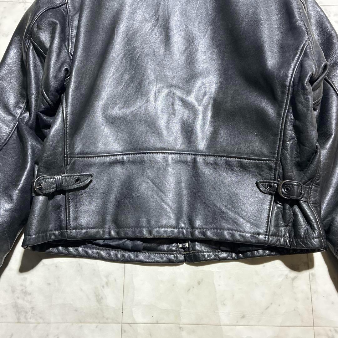 希少XL schott レザージャケット 692 黒 キルティング ライダース