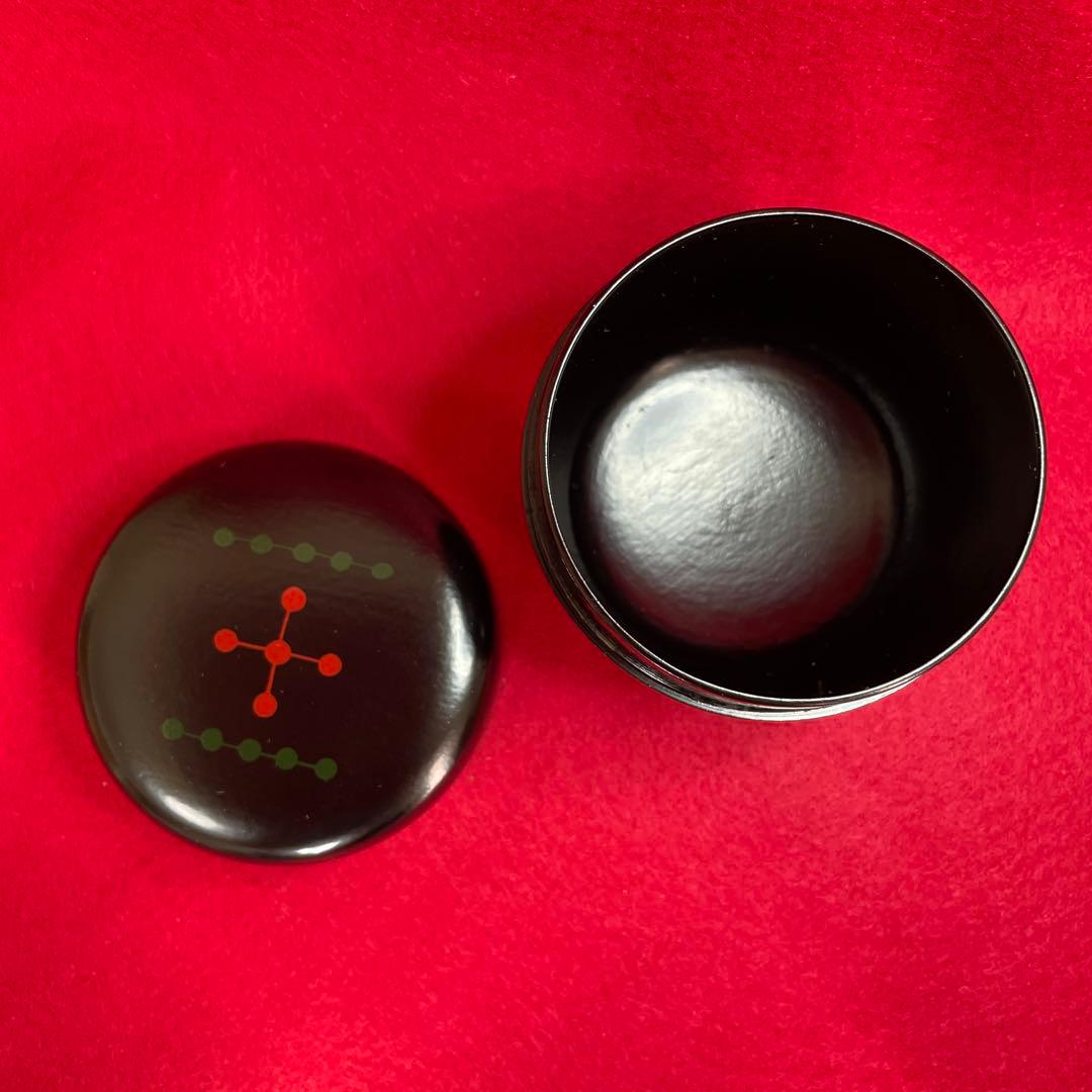 茶道具 木製棗 赤緑模様　圓能斎好　亀蔵棗　一峰作