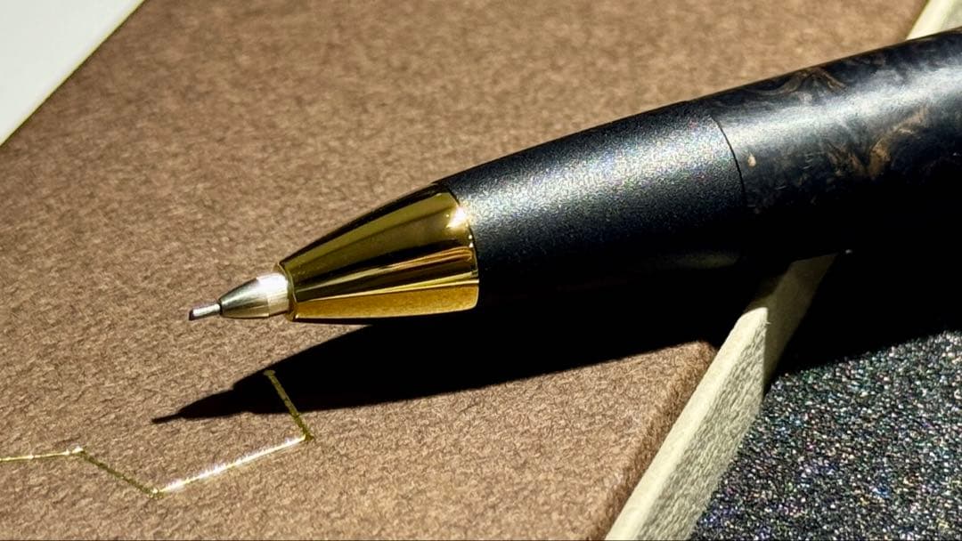 野原工芸似 ブラックウッド バール ツートン シャーペン あけぼの工房　木軸ペン