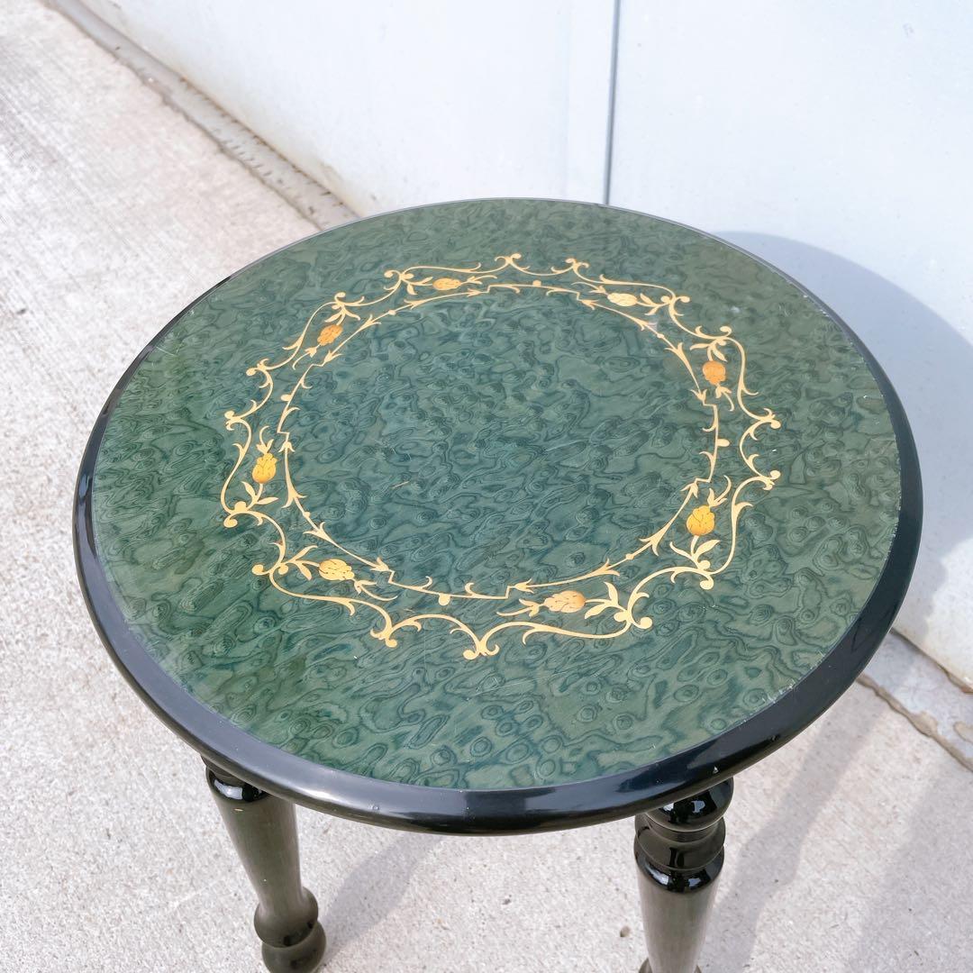 【美品送料込】イタリア ドマン バーズアイ 象嵌 スツール 花台 サイドテーブル
