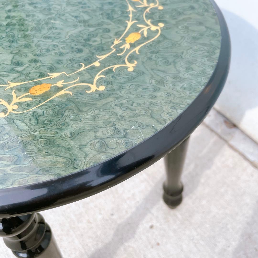 【美品送料込】イタリア ドマン バーズアイ 象嵌 スツール 花台 サイドテーブル