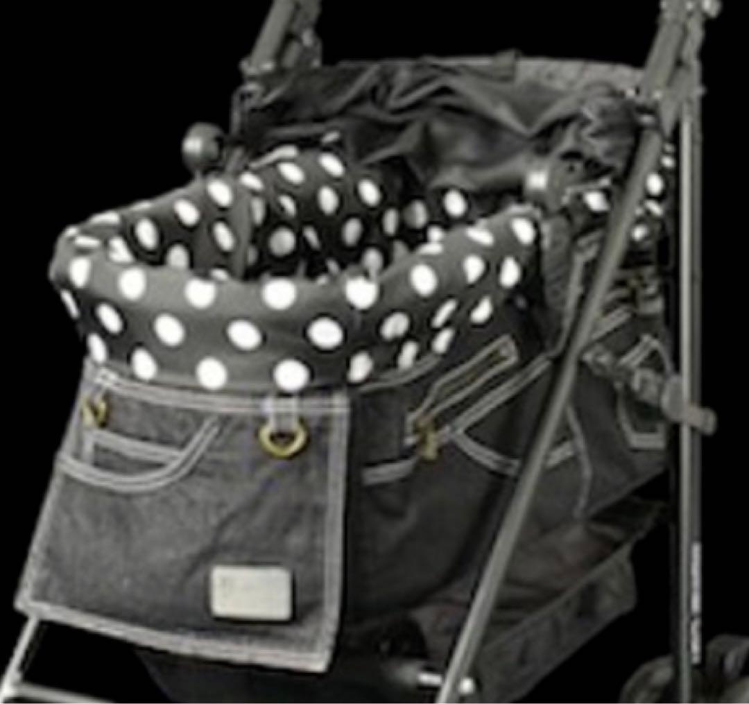 【中古・美品】WANRIDE Prestage上下段Ｌブラックデニムペットカート