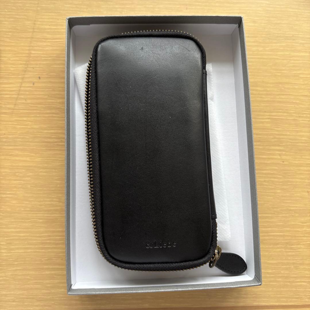 【即日発送】アンドリーベ ジップペンケース（スムースブラック）