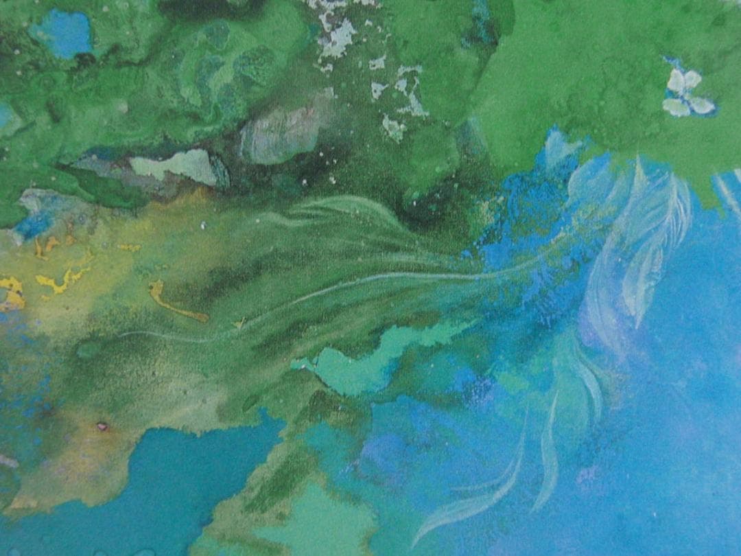 中野靖子、【星天】、希少な額装用画集より、新品額装付、状態良好