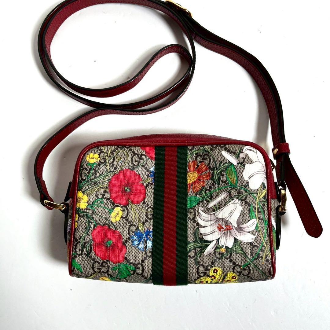 【極上美品・使用感少ない✨】グッチ オフィディア フローラ レッド クロスボディ