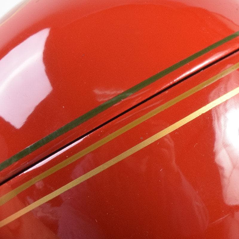 茶道具　加賀蒔絵師　和田寿峰作　独楽兎　日の丸　棗　共箱　V　6997