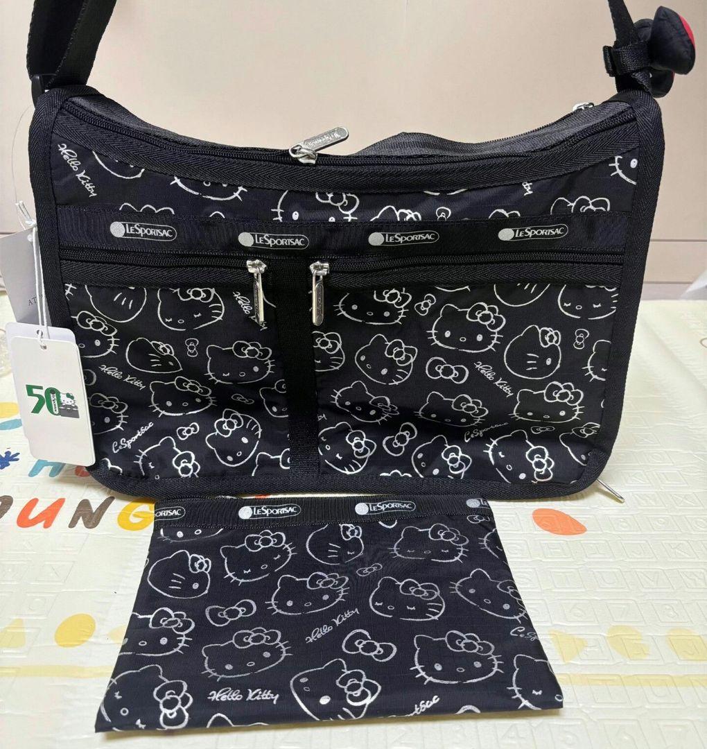 レスポートサック ハローキティ ブラック ショルダーバッグ ポーチ 50周年